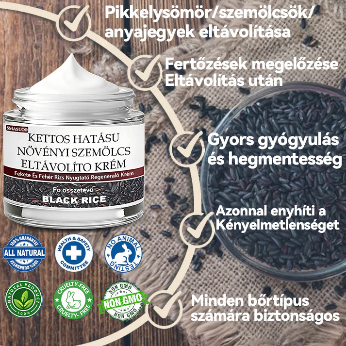 ✅ 𝙎𝙈𝘼𝙎𝙐𝙊® Fekete Rizses Bőrregeneráló Krém 👨‍⚕️ (Szemölcsök, bőrkinövések, foltok és hiperpigmentáció kezelésére)🍀